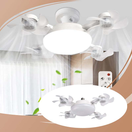 🌀 New ceiling fan light with E27 socket – 2-in-1 quiet LED fan with remote control, energy-efficient combination of cooling and lighting for the home, in the bedroom