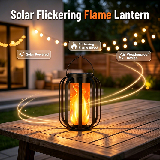 🏮☀️ Solar Flickering Flame Lantern – Waterproof & auto-on – Realistic warm glow, perfect for patios, gardens or pathways – no wiring needed 🌙
