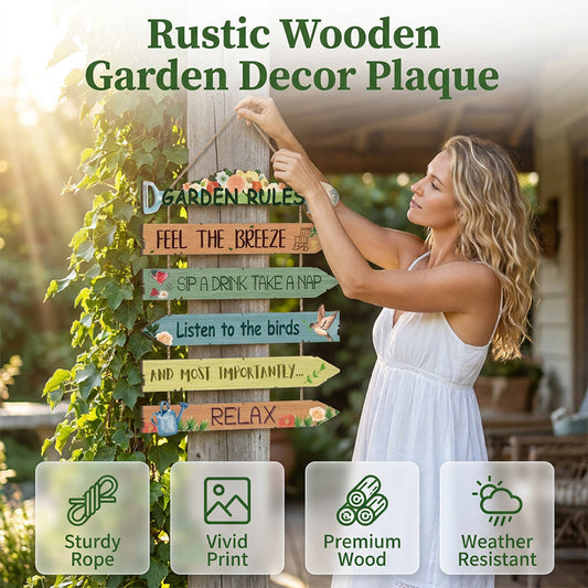 ⏳Limited-time 80% off⏰Rustic Wooden Garden Hanging Sign Wall Decor Plaque🏡🪧