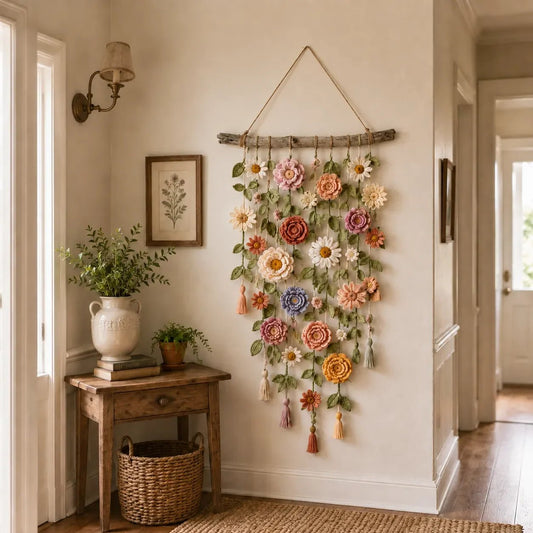 🌸LAST DAY SPECIAL PRICE ONLY ￡15.99!!🌸Crochet Flower Wall Hanging Decor