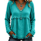 🌸LAST DAY SPECIAL PRICE!!🌸Women's Bohemian Fringe V-Neck Long Sleeve Blouse, Loose Casual Tunic Top