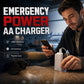 💥 BUY 1 GET 1 FREE + 50% OFF!🥳Portable Emergency Phone Charger AA Battery Powered Power Bank with LED Flashlight