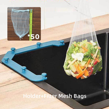 🔥 LIMITED TIME 50% OFF!✨Triangular Sink Strainer Holder & Mesh Bags