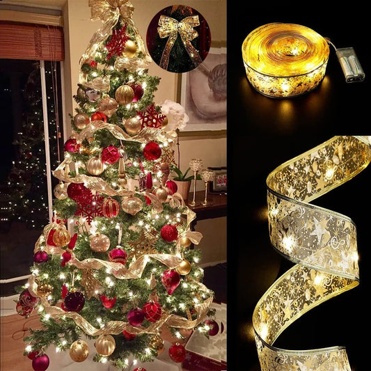 🔥Buy 2 GET 1 Free 🎄Christmas 50 % off 🔥 Christmas Ribbon Fairy Lights⚡50K+ SOLD