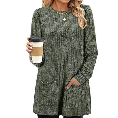 💖2026 Autumn’s Sale ✨🍂Women's Cozy Mid-Length Ribbed Knit Top