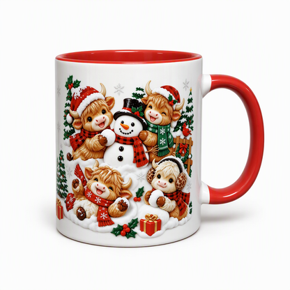 ☃️ Festive Snowman Ceramic Mug – Cozy Christmas Coffee & Hot Cocoa Cup